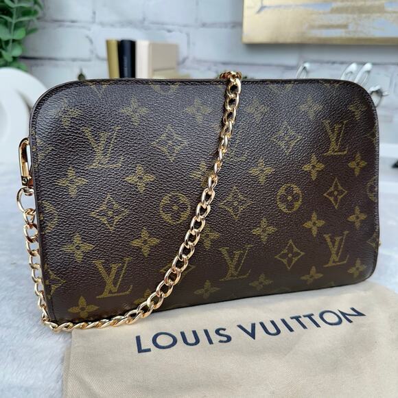 Louis Vuitton monogram orsay clutch crossbody bag with chain strap. Vintage - Picture 1 of 12